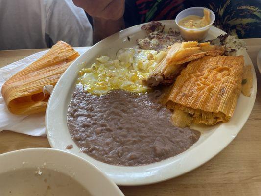 Tamales and Eggs Breakfast