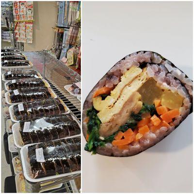 Purple rice kimbap!  Super delicious and fresh.  Better than H Mart.