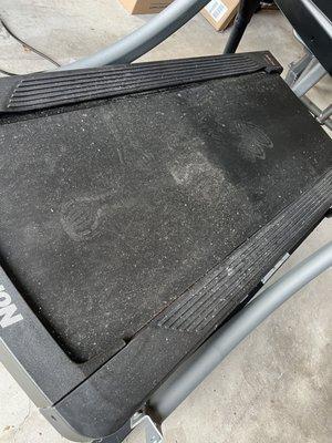 My treadmill had broken glass on it