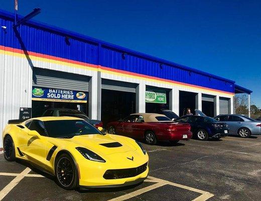 The exterior of All Car Shop after the remodel.