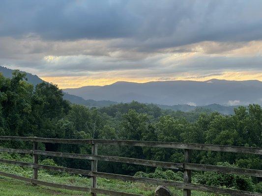 Sunset outside out cabin