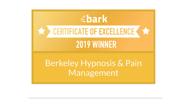 We received an award for excellence in hypnotherapy from Bark, a website that helps match local service providers with consumers