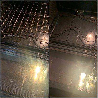 Oven cleaning before and after