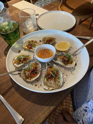 The oysters appetizer