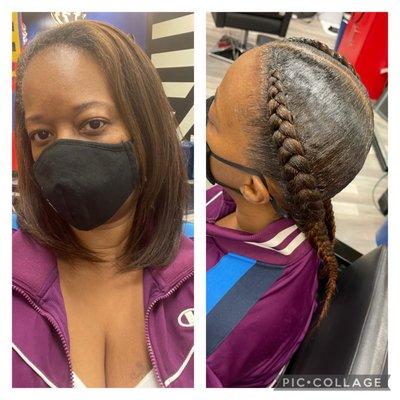 My before & after! I love love love my 2 braids!! Thanks Juanita