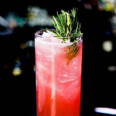 Panther Beach Club: Vodka, Creme de mure, maraschino, bitters, lime, ginger beer, rosemary.