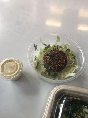 My lonely Falafel, because I had already eaten the other one. You can order these as a single item for .60 a piece.