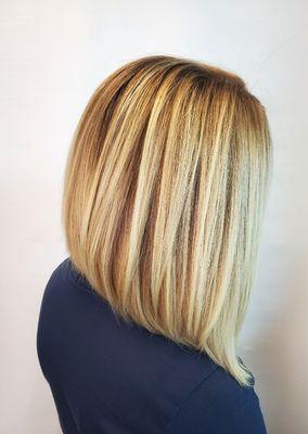 Beautiful long blonde bob