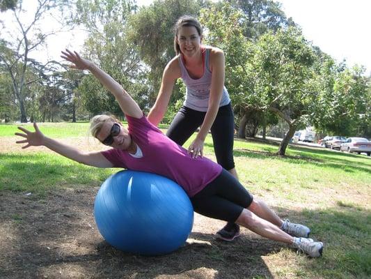 Working out with a client in Balboa Park