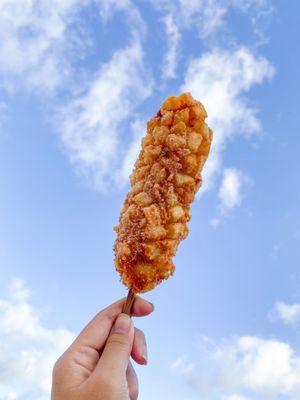 Fried potato corn dog