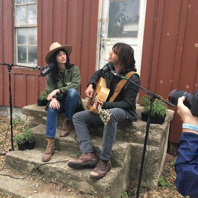 Rhett Miller and Nikki Lane for KUTX backstage at Old Settler's Music Fest 2017.