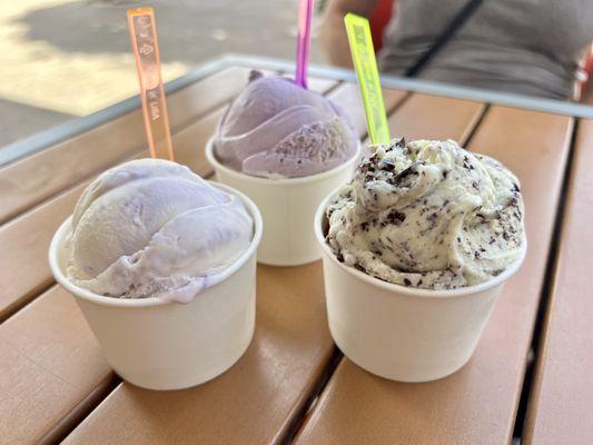 Lavender, taro and mint chips.