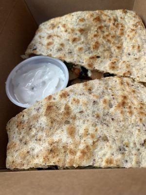 Hummus veggie quesadillas