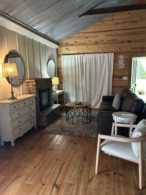 The sitting area in the bridal cottage