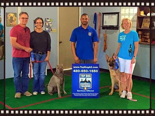 Graduates of the Canine Good Citizen program.