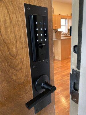 Digital keypad lock installed on a condo in Rye.