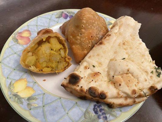 80. Garlic Naan 1. Vegetable Samosa