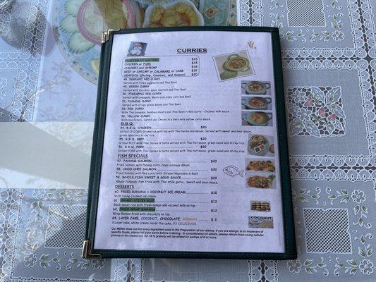 Menu back