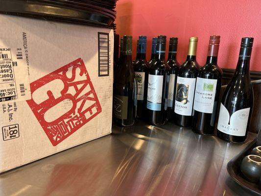 Box sake and wine