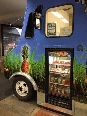 The side fridge of the truck