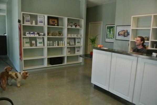 Lobby of Dr. Powers' new practice at Lakeside Veterinary Clinic in Paso Robles, CA