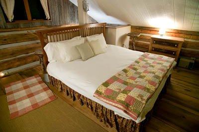 Loft bedroom in Foust Cabin