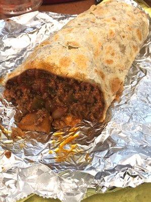 Picadillo beef and potato burrito - surprisingly good