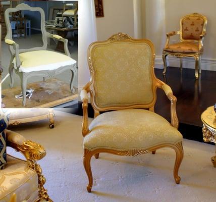 Chair Upholstery and Gold Leaf