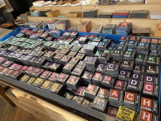 Magnets of a bunch of train station stops in Chicago