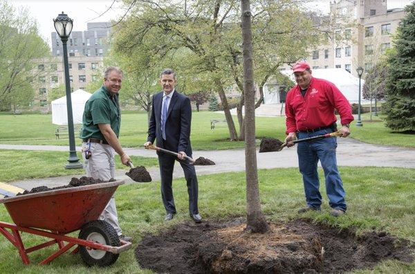 Donating a Pin Oak Tree to Fordham University with our friend Anthony Bulfamante.