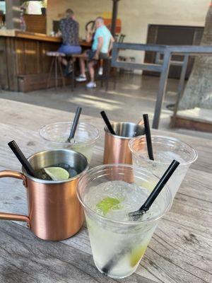 Watermelon mules, vodka soda lime x2, tequila soda lime