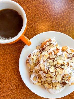 Coffee and a bear claw. Maybe not the most nutritious breakfast but, damn, if it ain't delicious.