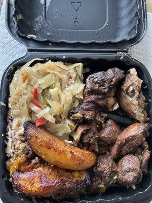 Jerk Chicken and Brown Stew Chicken Platter