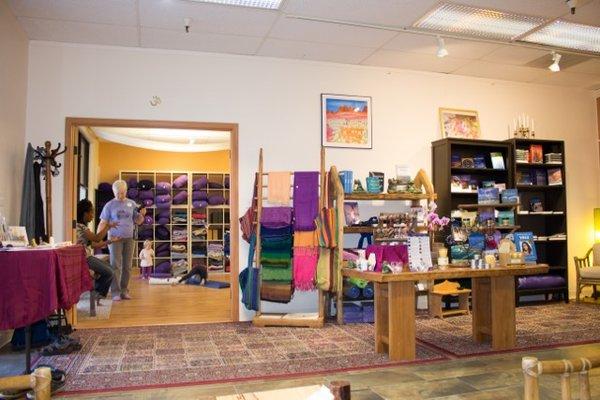 Boutique shop with books, videos, yoga & meditation gear