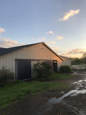 Here is our lower barn looking stunning in the sunset!