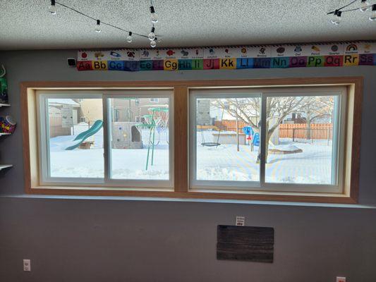 Custom interior trim work over a dry wall return.