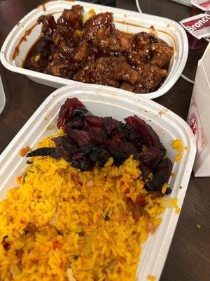 Spare ribs and general tso's chicken