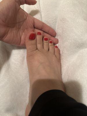 Gel polish pedicure