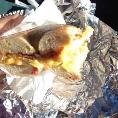 Bomb bacon egg and cheese on a bagel. Simply the best