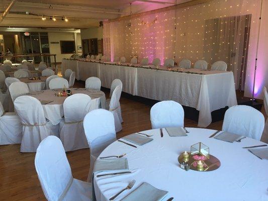 We provide tablecloths and chair covers to make your event perfect down to the final details!