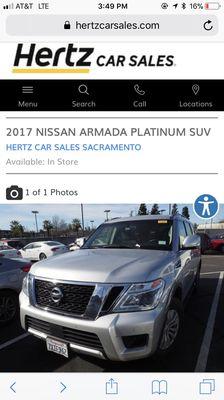 They advertised as Platinum but when we got there it was the basic Nissan Armada. Very disappointing with their false advertisement.