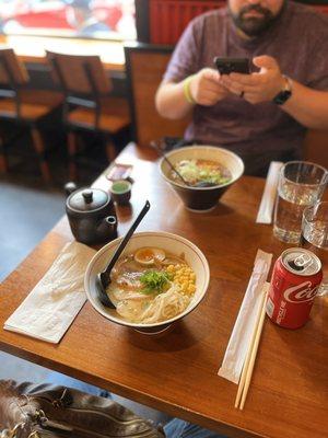 Tonkotsu ramen (lower image) and the signature ramen (above).