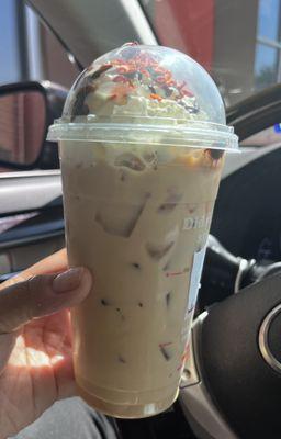 Cake batter iced coffee.