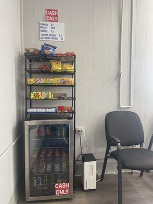 Lobby waiting area. Provided with snacks as you wait.