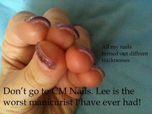 see my review. Don't go to CM nails.