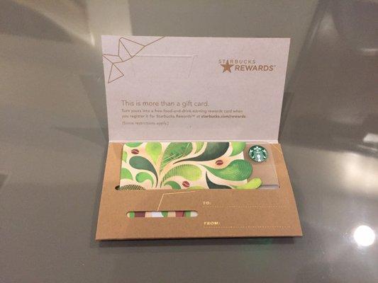 $5 Starbucks gift card with check in!