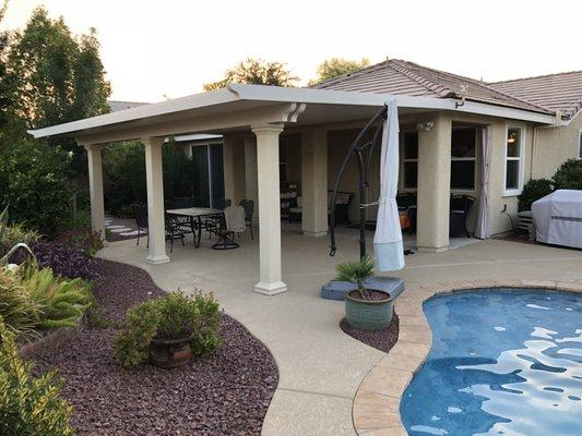 14 x 24 patio cover. High quality material and WE LOVE IT!