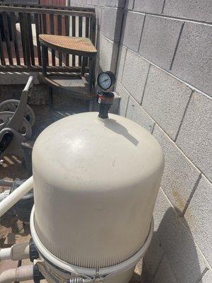 K & K installed this new pressure gauge air relief valve, that was leaking before.