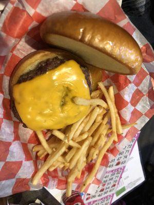 Burger and fries