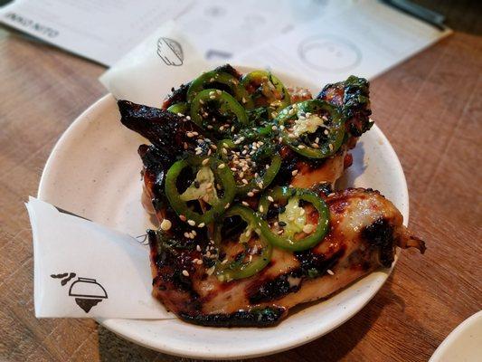 Chicken Wings w/ Ume-Boshi,  Green Chilli, Mint